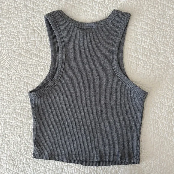 Wild Fable High Neck Cropped Racerback Gray Tank Top Women’s XS - Picture 4 of 7
